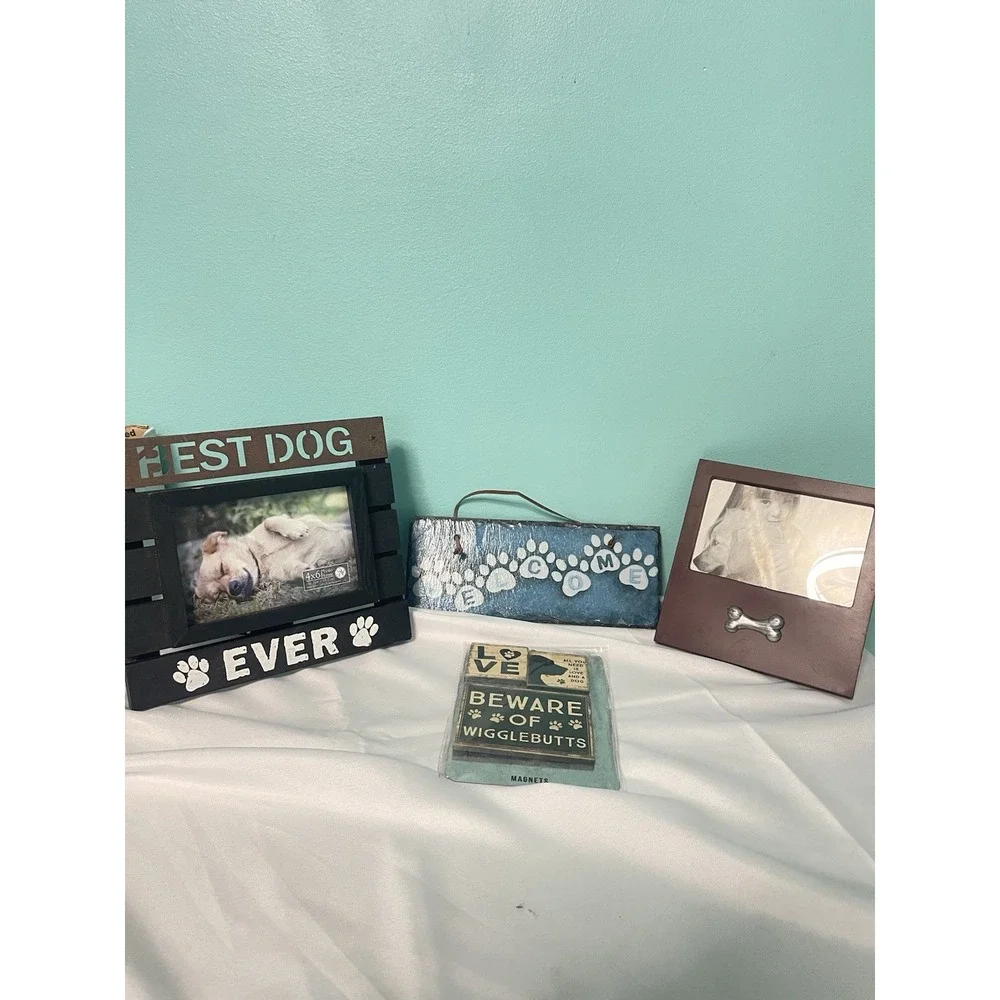 Dog Frames NICE‎ LOT of 4 Pieces Magnet 2frames Hang Decor Bin -P
